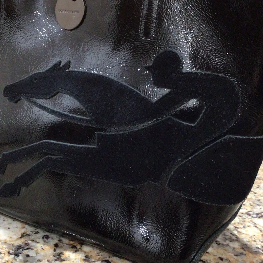 Rare Longchamp Vintage Leather Derby Horse Jockey Tote Bag Equestrian